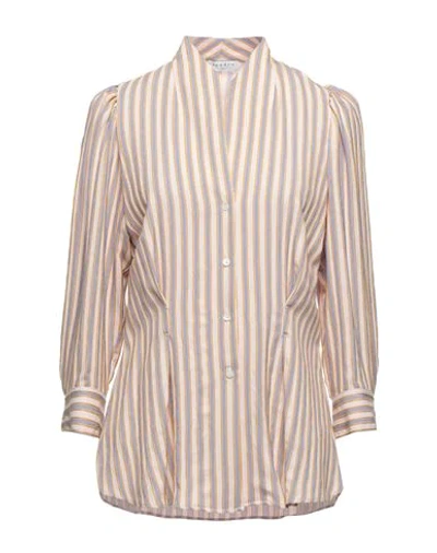 Sandro Anya Striped Woven Shirt In Blush