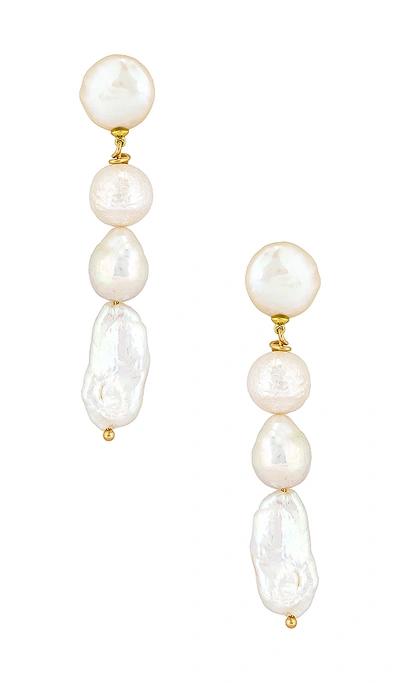 Joolz By Martha Calvo Baroque Drop Pearl Earrings In Gold