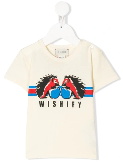 Gucci Babies' Wishify Print T-shirt In Neutrals