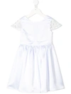 Le Gemelline By Feleppa Kids' Crochet-panel Midi Dress In White