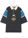 Gucci Kids'  Worldwide Polo Shirt In Blue