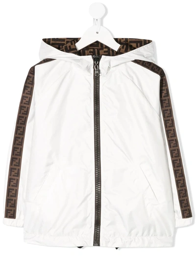 Fendi Teen Lightweight Reversible Rain Jacket In Brown