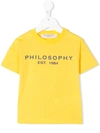Philosophy Di Lorenzo Serafini Kids' Logo Print Relaxed-fit T-shirt In Yellow
