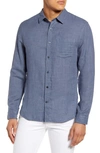 Vince Regular Fit Double Face Button-up Shirt In Blue