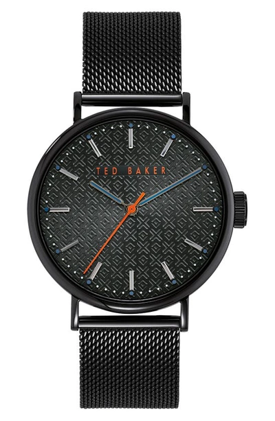 Ted Baker Mimosaa Mesh Strap Watch, 41mm In Black
