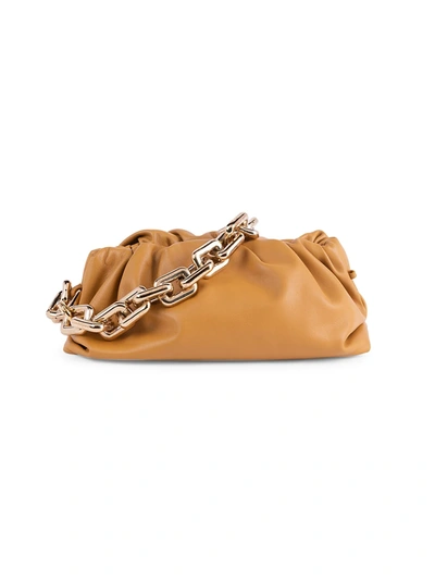 Bottega Veneta The Chain Pouch Leather Clutch In Burned Orange