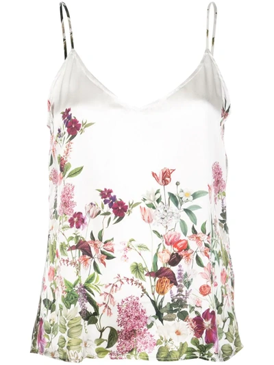 Madison.maison Lena Floral-print Silk Top In White