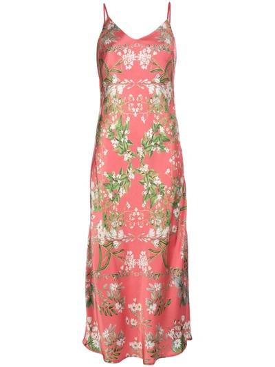 Madison.maison Louise Floral-print Silk Dress In Pink