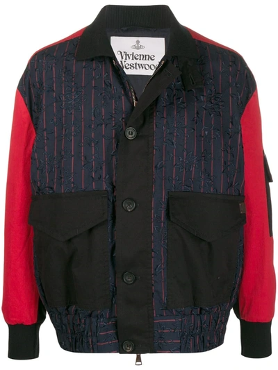 Vivienne Westwood Contrast Sleeve Jacket In Black