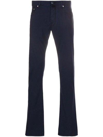 Jacob Cohen Handkerchief Detail Trousers In Blue