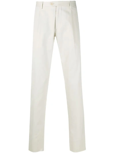 Etro Pressed Pleat Trousers In Neutrals