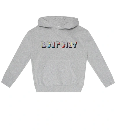 Bonpoint Kids' Long Sleeve Hooded Logo Sweater In Grey