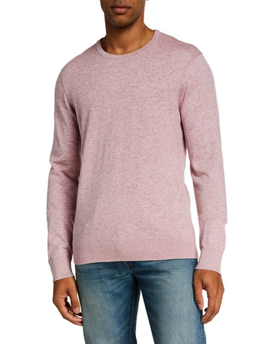 John Varvatos Huntington Cotton Crewneck Sweater In Lilac Mist