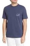 Vineyard Vines Cotton Whale Logo Graphic Pocket Tee In Blue Blazer