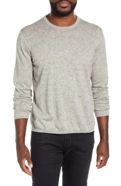 John Varvatos Huntington Cotton Crewneck Sweater In Stone Grey