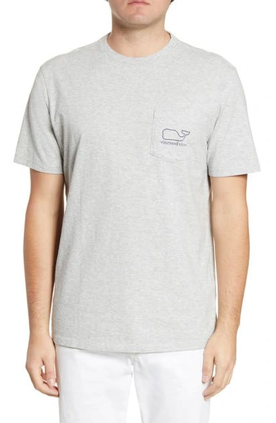 Vineyard Vines Vintage Whale Short Sleeve Pocket Tee In Grey Heather