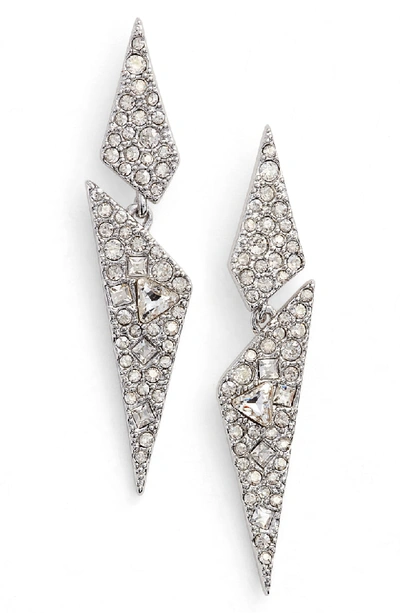 Alexis Bittar Crystal-encrusted Dangling Origami Post Earrings In Gold