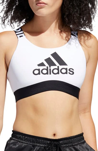 Adidas Originals Adidas Aeroready Logo Sports Bra In White