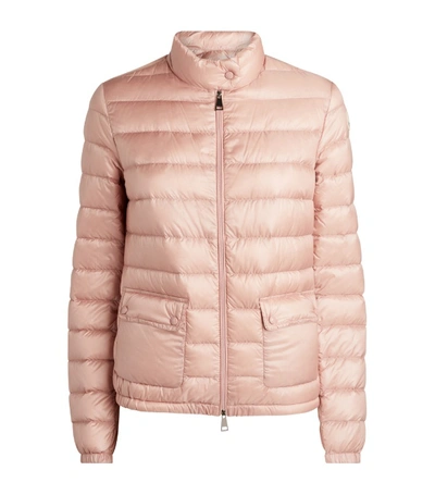 Moncler Lans Quilted Nylon Short Down Jacket In Pink