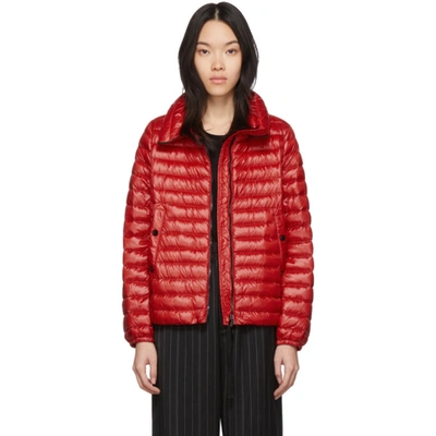 Moncler High-neck Quilted Down Jacket In Red
