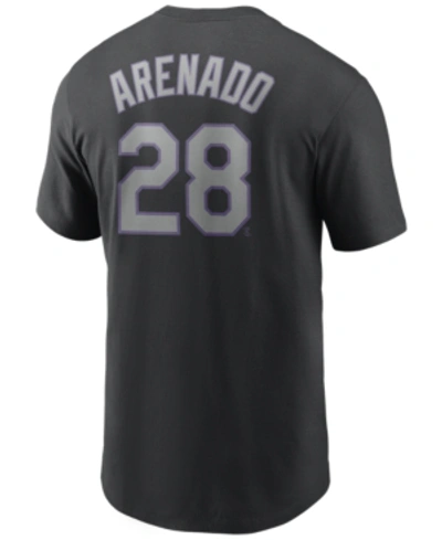 Nike Men's Nolan Arenado Colorado Rockies Name And Number Player T-shirt In Black