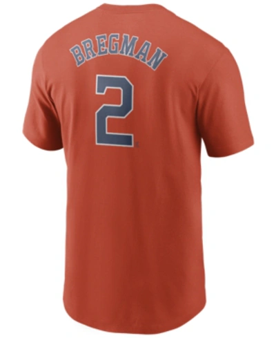 Nike Men's Alex Bregman Houston Astros Name And Number Player T-shirt In Orange