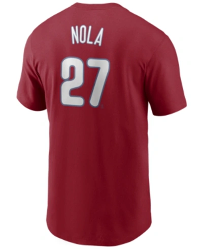 Nike Men's Aaron Nola Philadelphia Phillies Name And Number Player T-shirt In Red