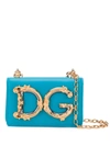 Dolce & Gabbana Dg Girls Micro Bag In Plain Calfskin In Blue