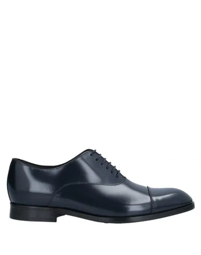 Emporio Armani Lace-up Shoes In Dark Blue