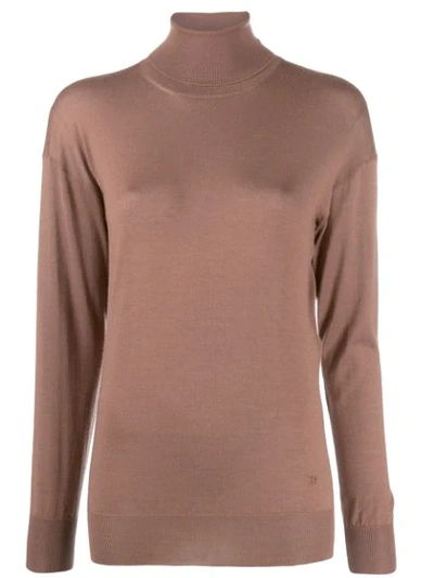 Tom Ford Roll Neck Fine Knit Jumper In Pink