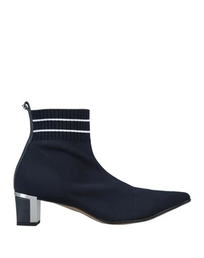 Manila Grace Ankle Boots In Dark Blue