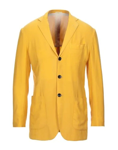 Kiton Suit Jackets In Yellow