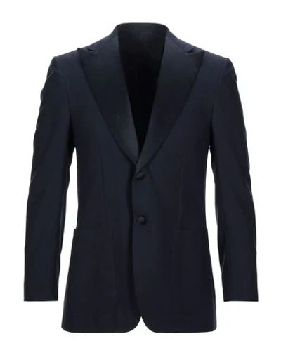 Kiton Suit Jackets In Dark Blue