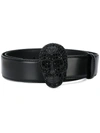 Philipp Plein Crystal Skull Belt In Black