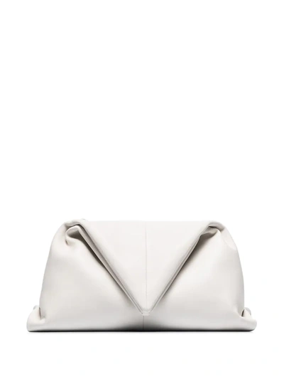 Bottega Veneta Bv Trine Leather Clutch In White