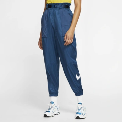Nike Sportswear Womens Woven Swoosh Pants In Blue