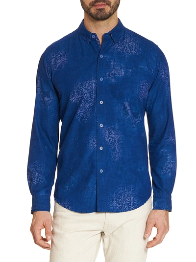 Robert Graham Holmes Regular Fit Button-up Shirt In Blue