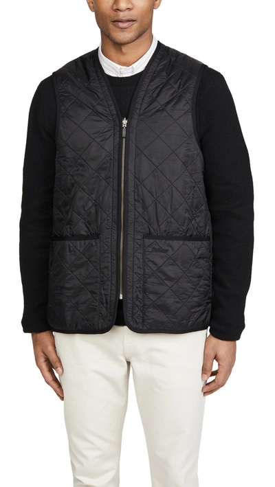 Barbour Polarquilt Waistcoat / Zip-in Liner In Black