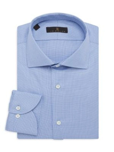 Ike Behar Textured Dress Shirt In Blue