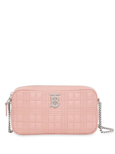 Burberry Quilted Camera Bag In Pink