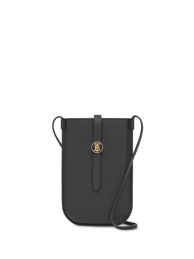 Burberry Anne Smooth Leather Phone Bag In Black