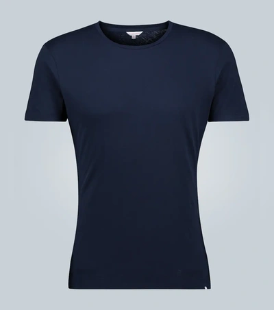 Orlebar Brown Ob-t Cotton Crewneck T-shirt In Navy