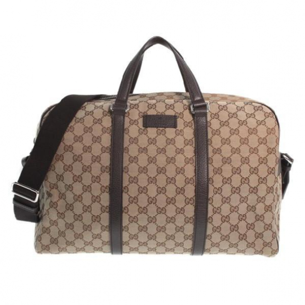 Pre-Owned Gucci Brown Cloth Travel Bag | ModeSens