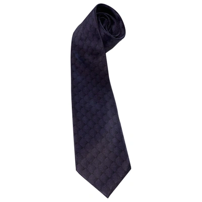 Pre-owned St Dupont Silk Tie In Purple
