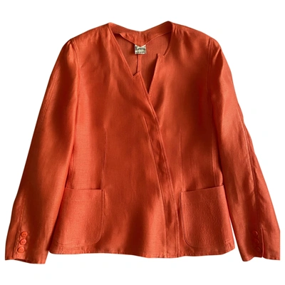 Pre-owned Krizia Linen Jacket In Orange