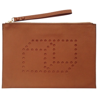 Pre-owned Pierre Hardy Leather Clutch Bag In Camel
