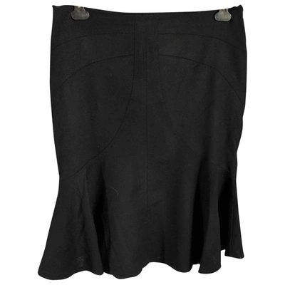 Pre-owned Versus Wool Mid-length Skirt In Black