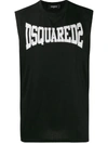 Dsquared2 Logo Sleeveless Vest In Black
