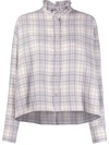 Isabel Marant Étoile Ilaria High-neck Checked Shirt In Purple