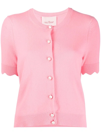 Marc Jacobs Short Sleeved Cashmere Cardigan In Peach